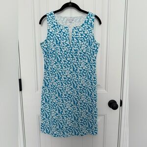 New York & Company Floral Sleeveless Dress - Turquoise and White